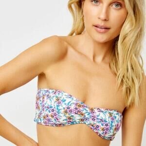 FRANKIES Bikini Jeanette Bandeau Strapless Bikini Top, Size Medium
